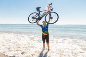 Chris Edgerton completes his cycling challenge from coast to coast